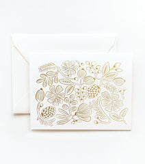 Rifle Paper Co. Gold Floral Pattern Card