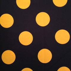 Kokka Candy Party Mega Dots Navy and Yellow