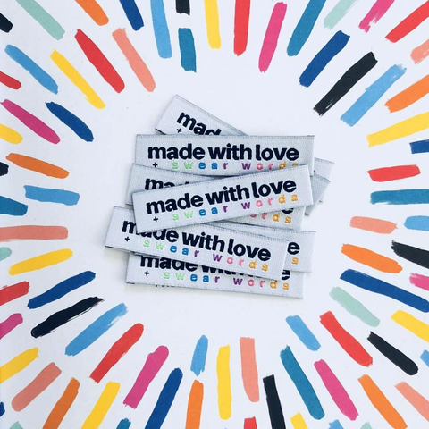 Kylie and the Machine Made with Love and Swear Words Woven Label (8 ct)