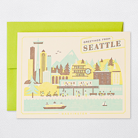 Hello Lucky Visit Seattle Card