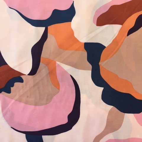 Hokkoh Cotton Sheeting Petal Riot Pink/Navy 58”