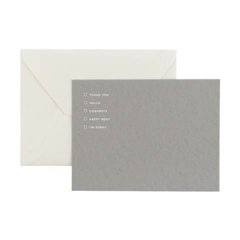 Appointed Greeting Notecards Smoke Gray (Set of Six)