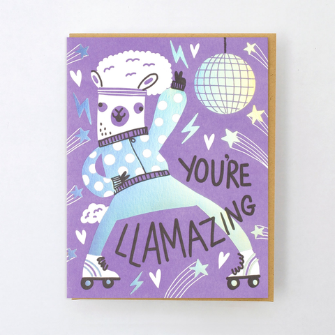 Hello Lucky Llamazing Card