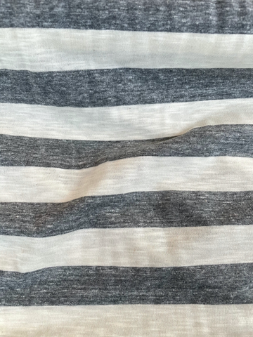 Ella Moss Rayon Spandex Knit Wide Stripe Gray Heather/Ivory 62”