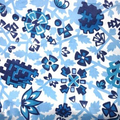 Plover Organics Blue Geometric Floral 110"