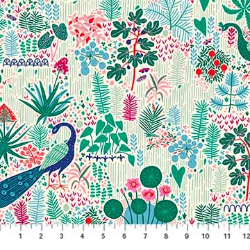 Glasshouse by Emily Taylor Peacock Garden Blue