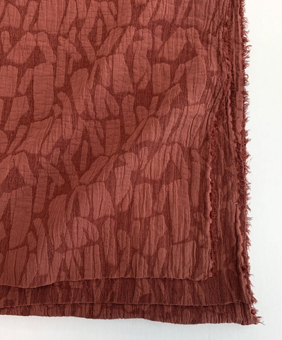 Cotton Linen Jacquard Abstract Cranberry 51”