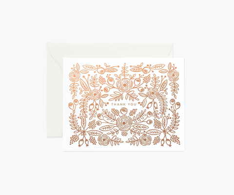 Rifle Paper Co. Rose Gold Thank You Card