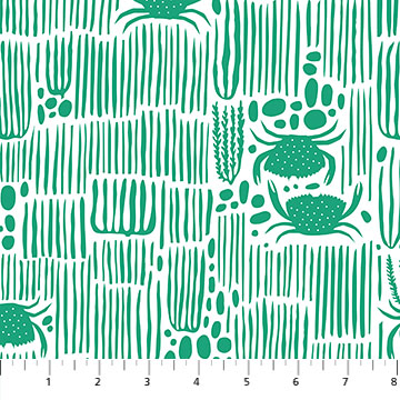 Salt Wind by Emily Taylor of Figo Studio Crabs Green